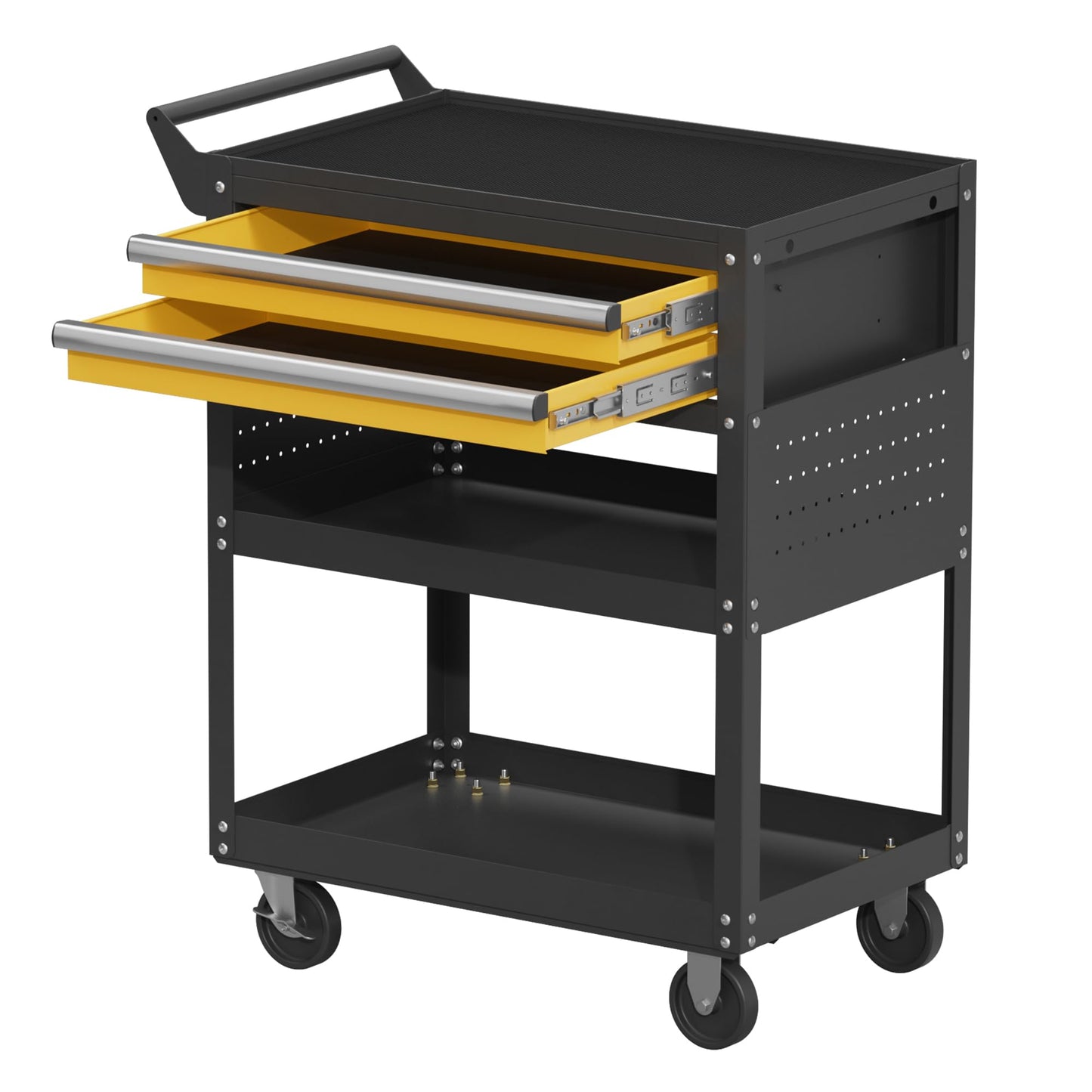 VDEVY 5-Tier Rolling Tool Cart on Wheels, Tool Storage Organizer for Mechanic, Heavy Duty Utility Cart with Drawers, Pegboards, Locking System, Suitable for Garage, Workshop, Warehouse
