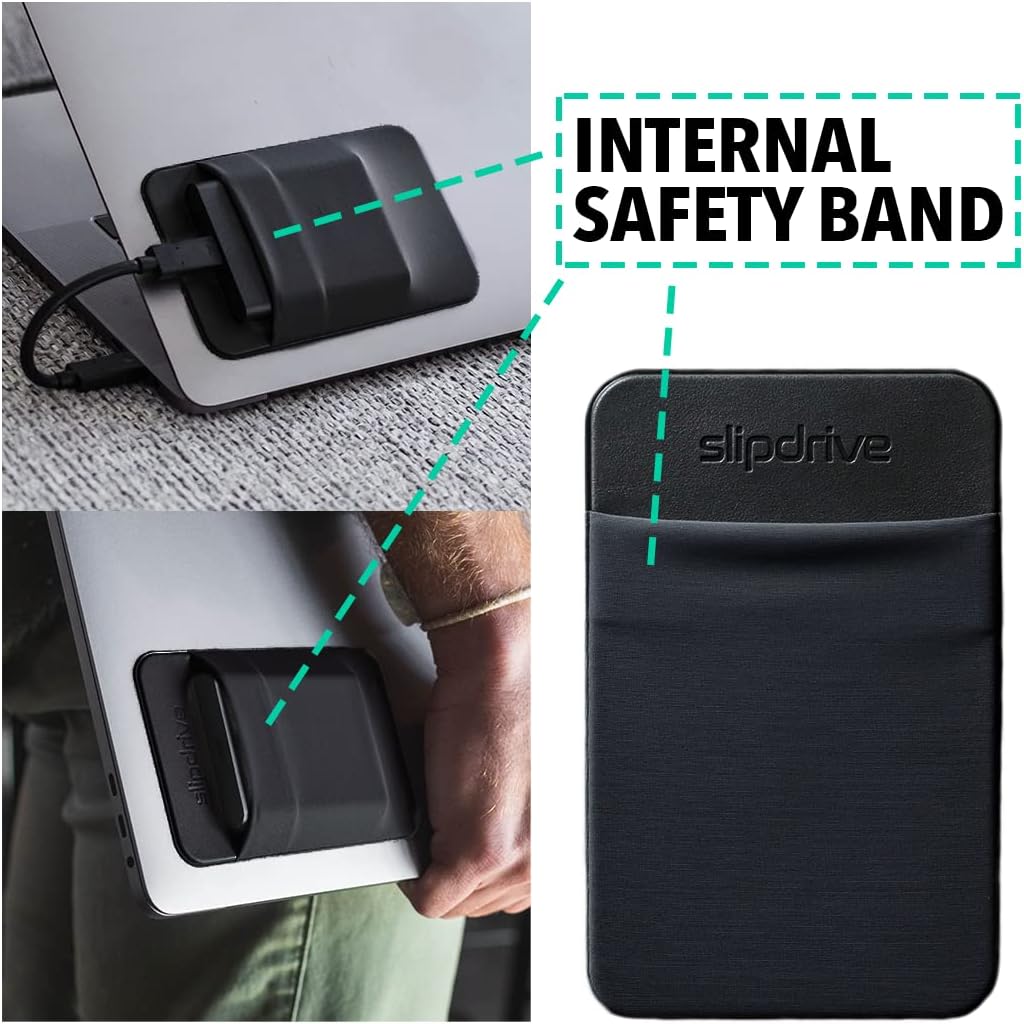 Slipdrive - Portable Hard Drive Sleeve for Laptop - SSD Solid State Drive - Reusable Adhesive - Stick on External Hard