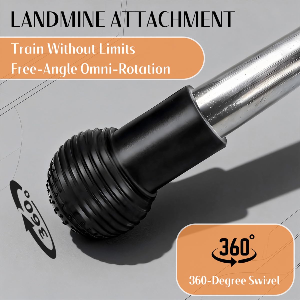 SerniaXin Landmine Attachment for Barbell, 360° Rotation for Row, Split Squat, Press in Home Gym, Natural Rubber 2" Olympic Bar Fit (1)