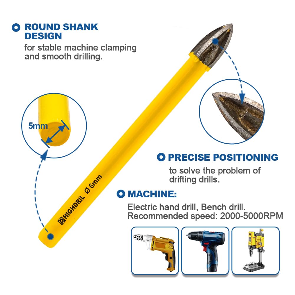 HIGHDRIL 13Pcs Diamond Hole Saw Kit and HIGHDRIL Core Drill Bit Set - 5pcs