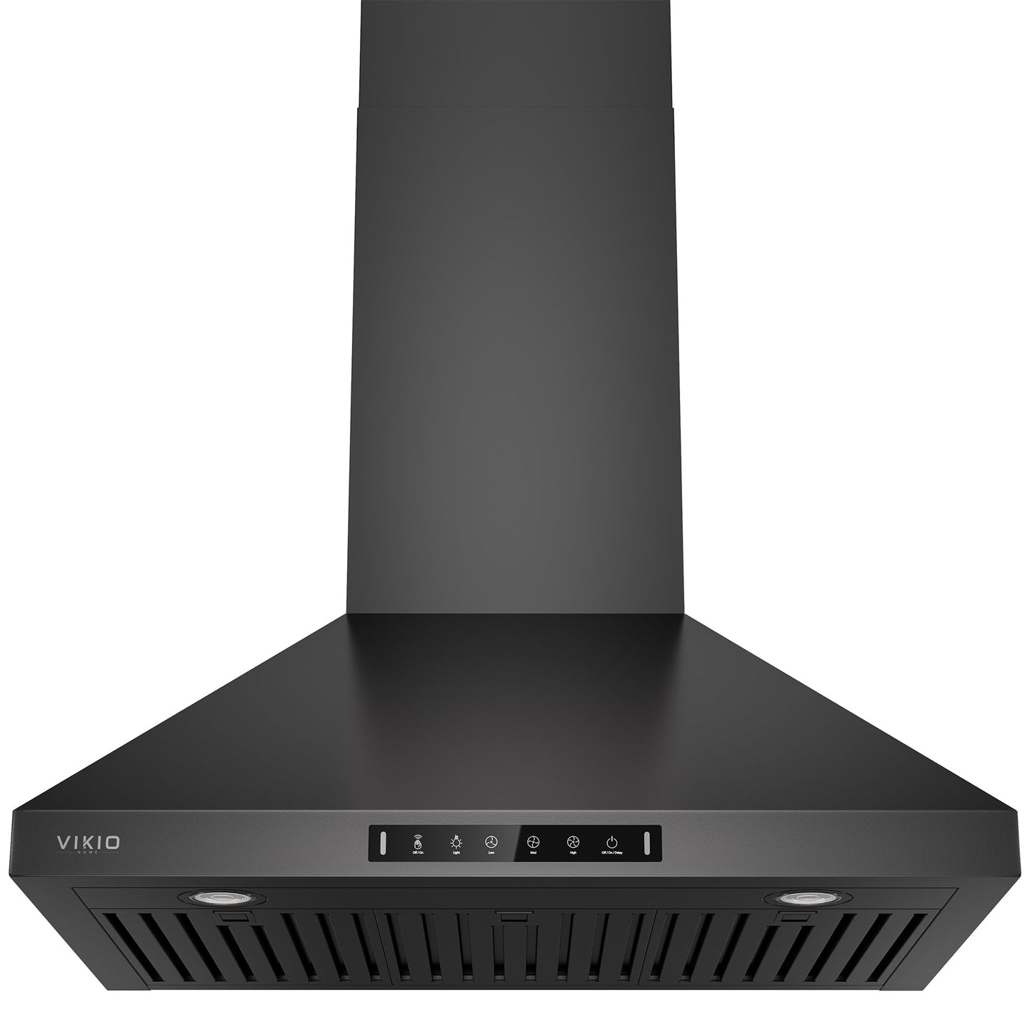VIKIO HOME Wall Mount 30 Inch Range Hood 900 CFM, Ductless/Ducted Convertible, 3-speed Gesture Sensing & Touch Control, Black Painted Stainless Steel Kitchen Vent Hood with Permanent Baffle Filters
