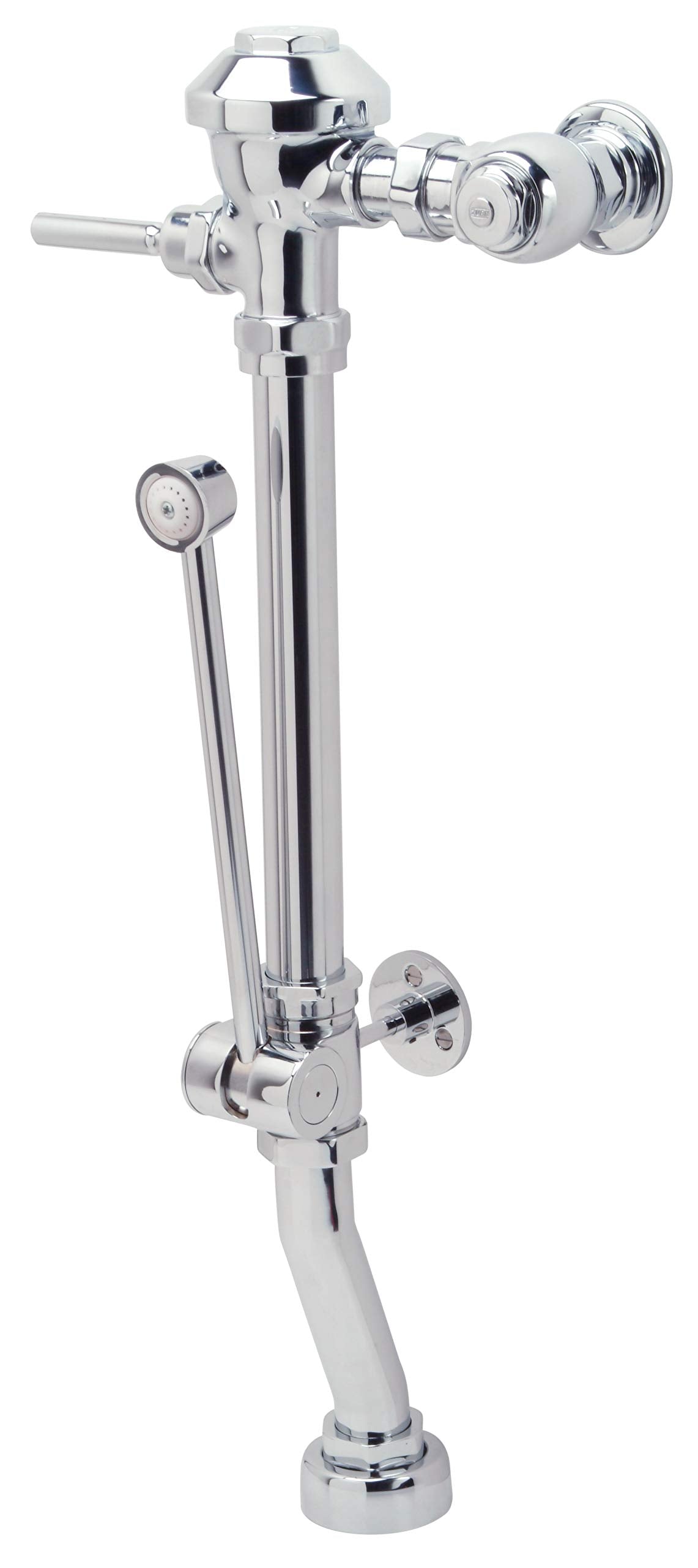 Zurn Z6011AV-HET-BWN AquaVantage® AV Exposed Manual Diaphragm Flush Valve-1.28 gpf, Bedpan Washer Assembly, Grab Bar, 26-1/2” Rough-in