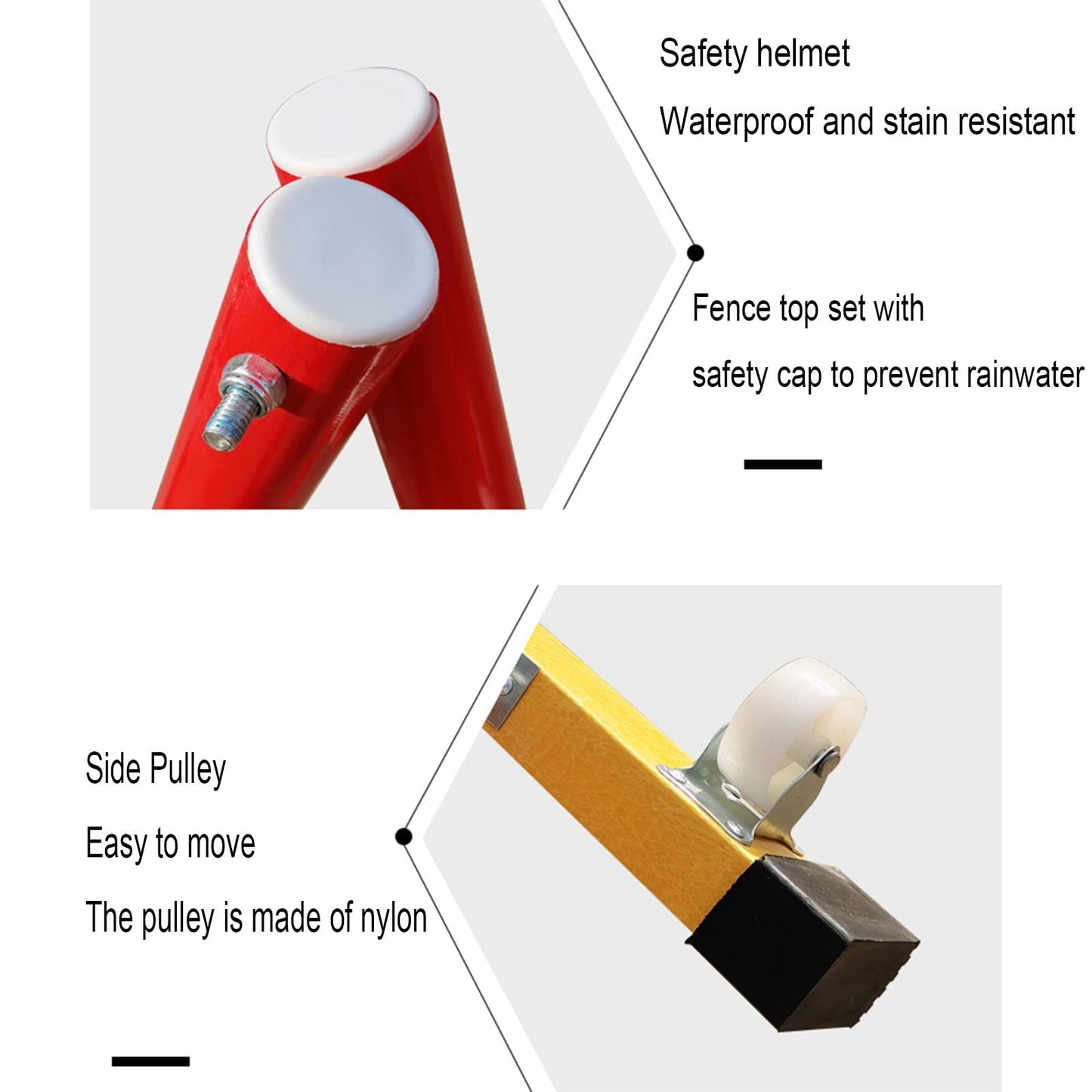 UYCVT Expandable Barricade Fence, Fiberglass Reinforced Plastic Insulated Retractable Fence Safety Construction Barrier-Red-White-1.2x2m