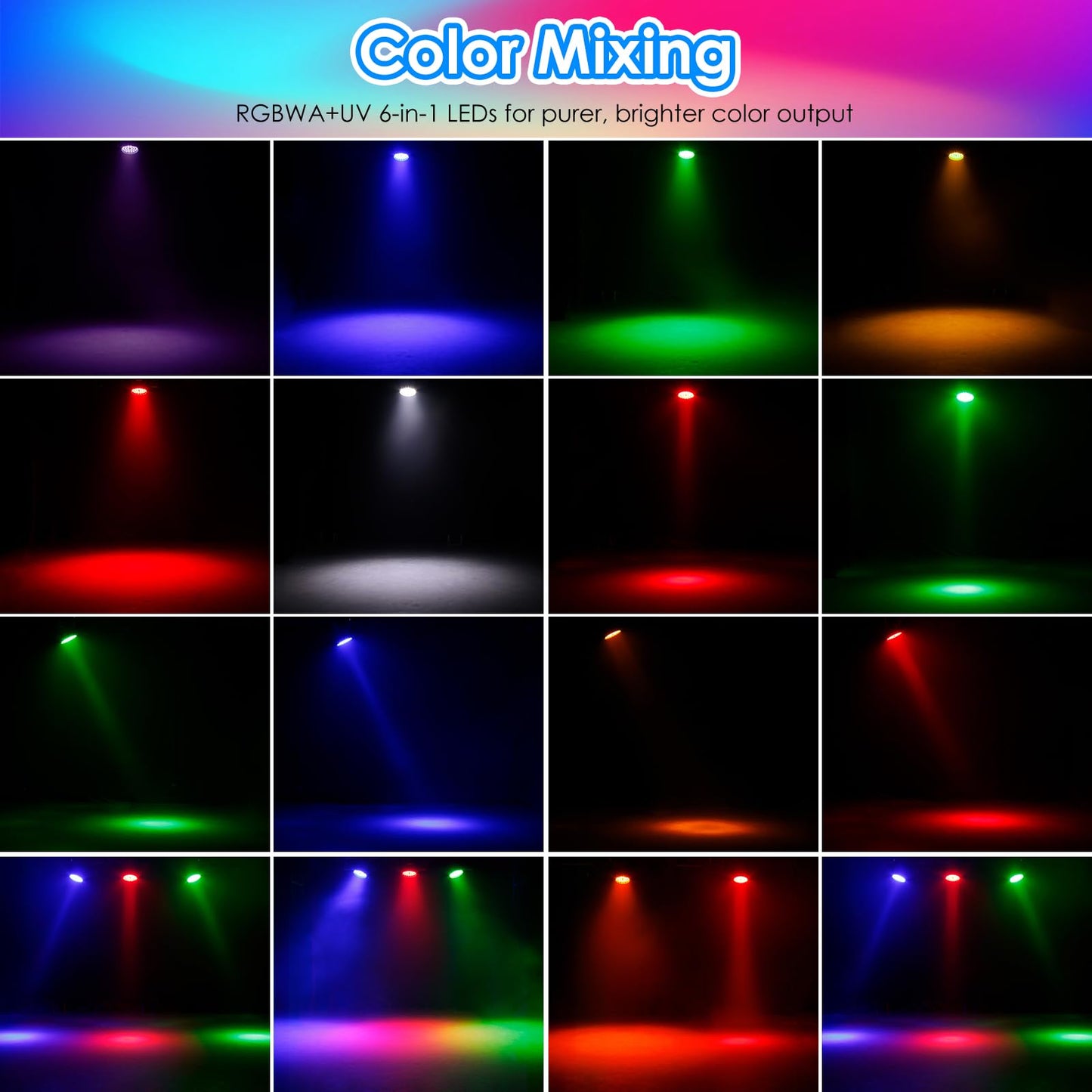 SHEHDS LED Moving Head Light 36x18W Wash Zoom Effect (15-90 Degree) DJ Lights RGBWA+UV 6IN1 DMX 512 Touch Screen Stage Lights for Christmas Wedding Disco Party