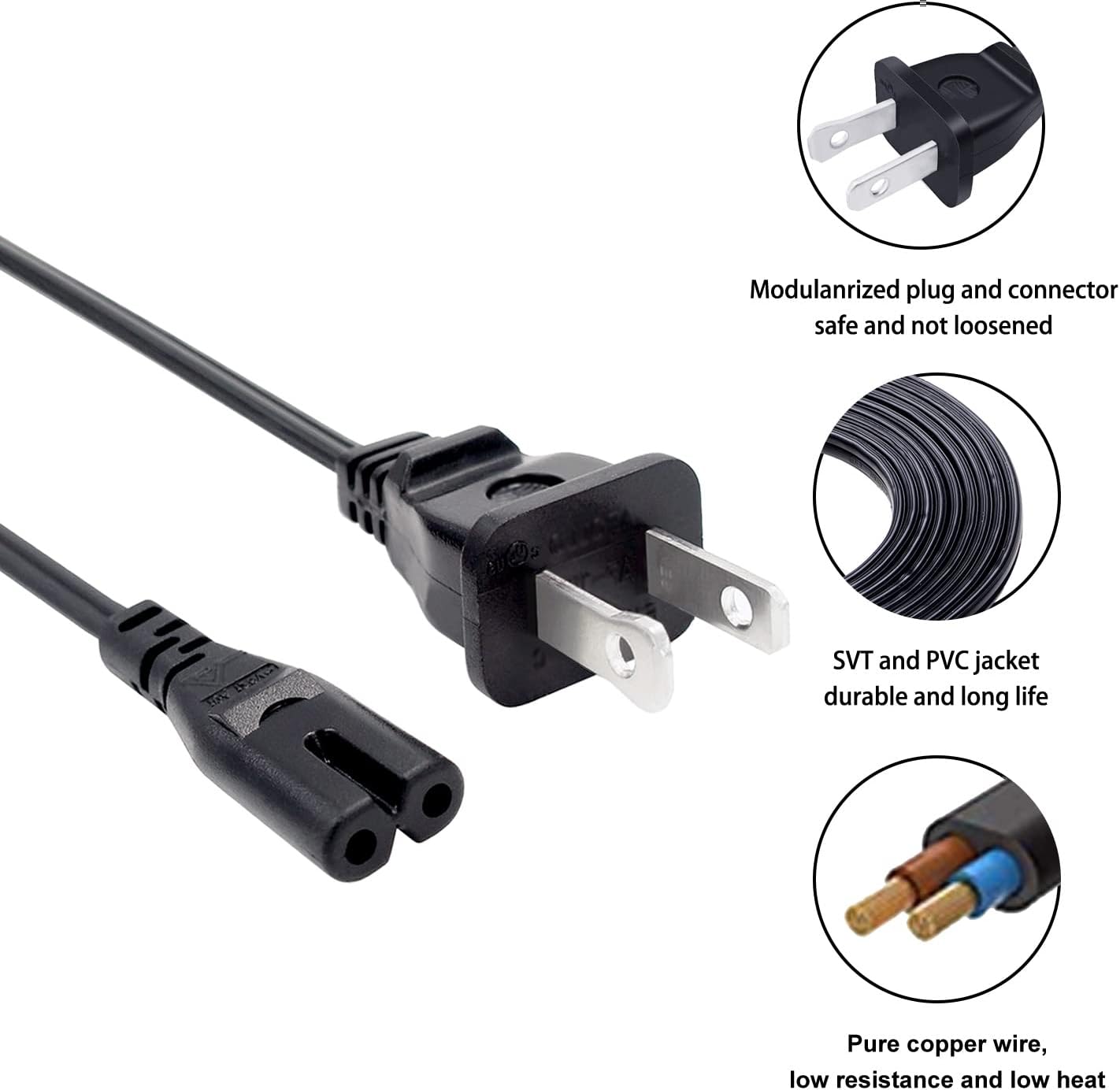 Saireed YAS-106 ATS-1080 YAS-209 YAS-209BL YAS-108 ATS1080-R YAS-207BL ATS-1060 8ft 2 Power Cord for Yamaha Sound bar