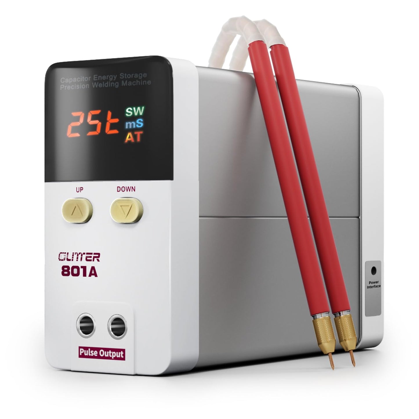 GLITTER Spot Welder, 10600W 1800A Battery Spot Welder, Auto Spot Weld Capacitor Spot Welder for Lithium Batteries, 99 Gears Battery Welder for 18650 Cell Phone DIY Repair with Butt Welding Base, 801A
