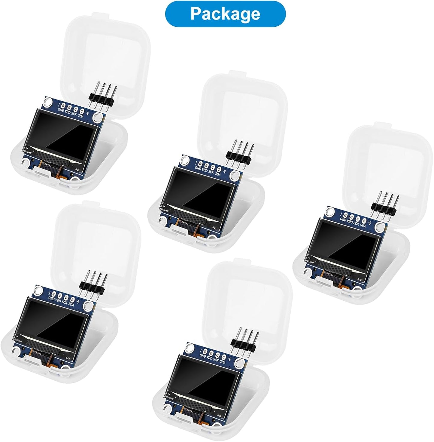 Drocoge 0.96 Inch 12864 128x64 I2C SSD1315 (5Pcs OLED Display Module LCD Screen IIC OLED Board Driver for Arduino