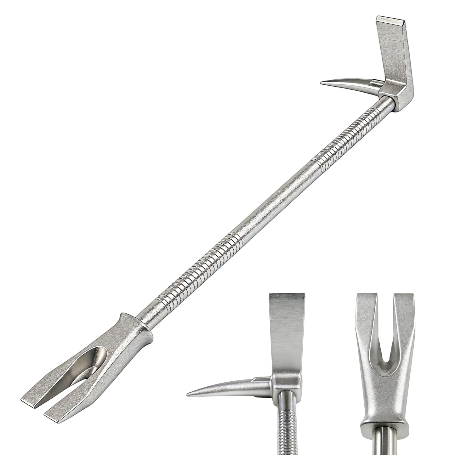 30 Inch Halligan Bar Tool, Halligan Forced Entry Tools, 45 Gauge Steel Firefighter Tool for Fire Rescue and Emergency Breakthroughs, Breaching Demolition Tools