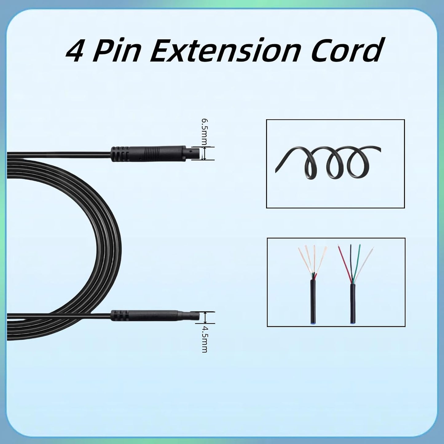 Epronic 4 19.68Ft 4PIN (4-pin 19.68ft), AHD1080P 720P Pin Dash Cam Rear View Backup Camera Male to Female Cable Reverse