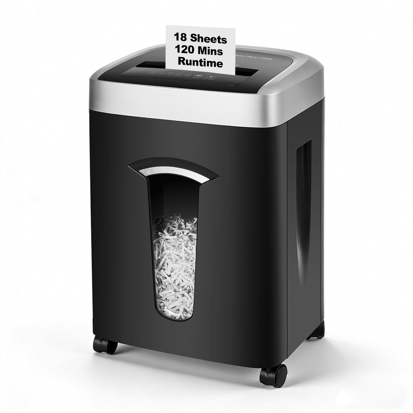 Wingwise 18 Sheets 120-Minute Paper Shredder, 7.9 Gallon Bin, P4 Cross-Cut Heavy-Duty Shredder for Home & Office Use