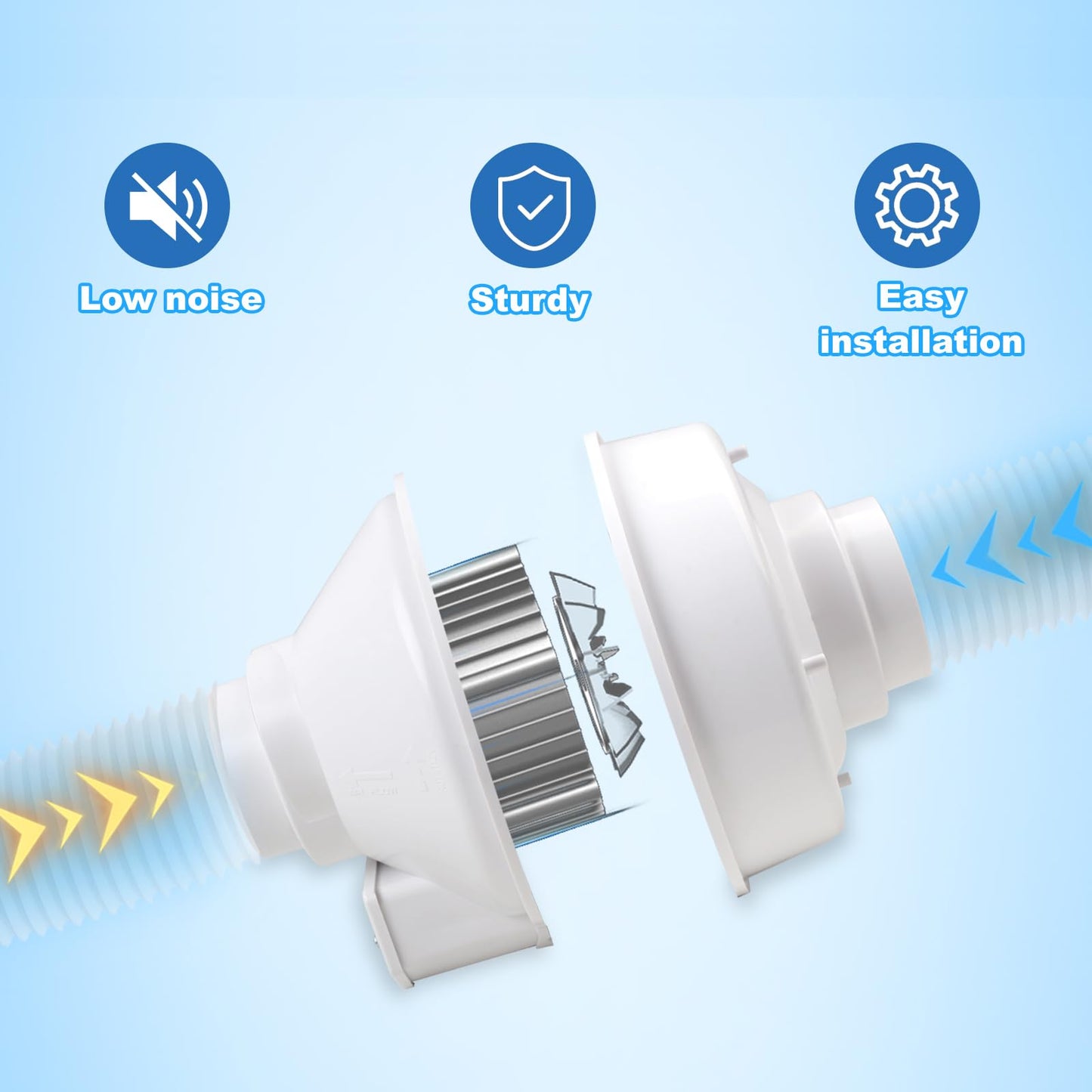 CONGKAILU Upgraded DBF 110 Dryer Booster Fan, Dryer Vent Booster Fan 4 Inch, 4” Dryer Vent Booster Exhaust Fan, 167 CFM
