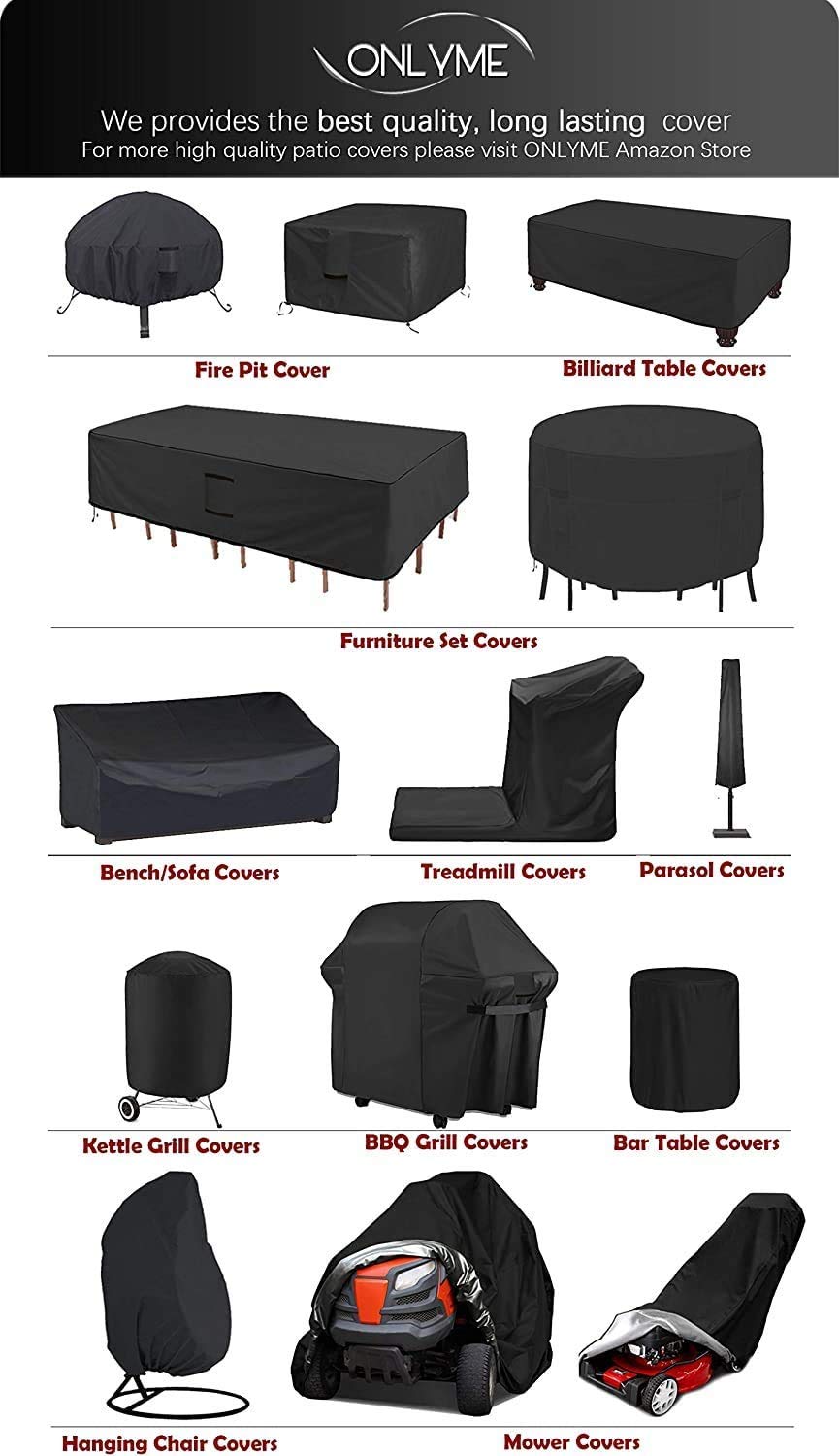 Onlyme Treadmill Cover - Waterproof Outdoor/Indoor Protective Cover, Dust Resistant (78 x 37 x 62 inch) Black