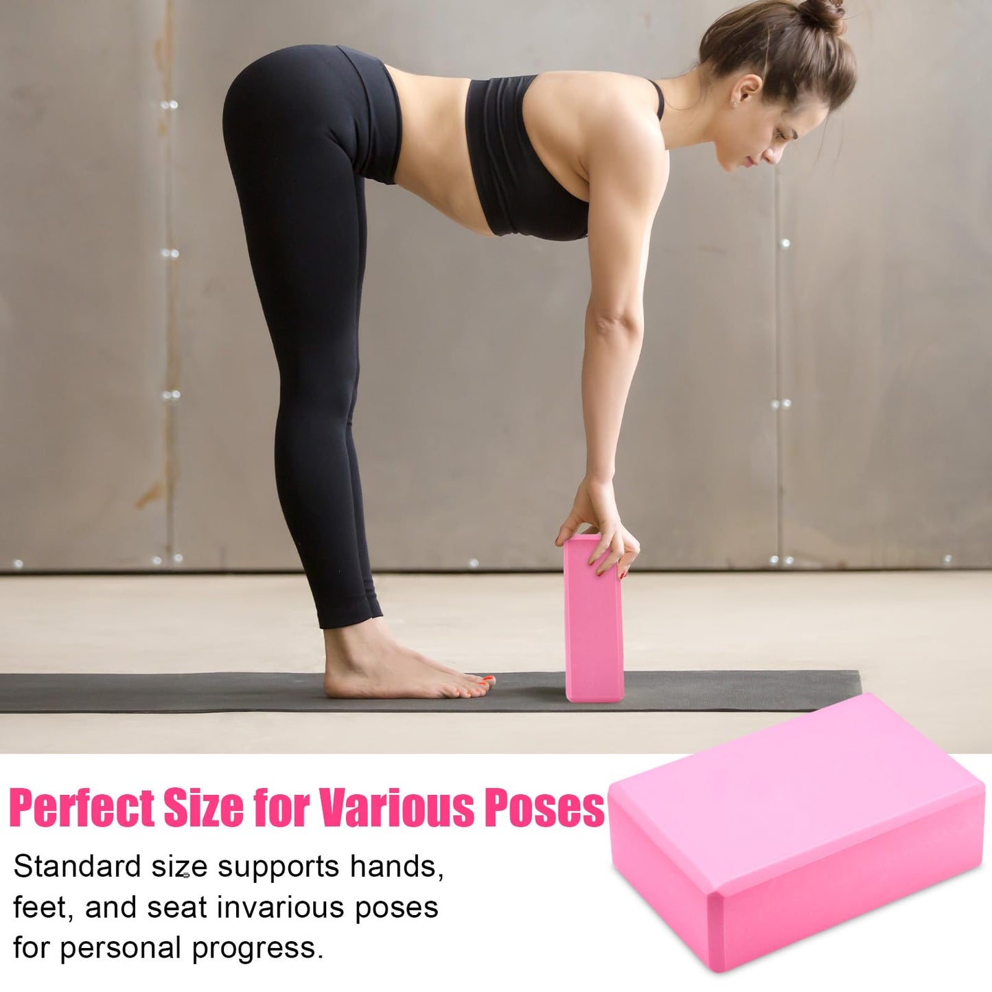 Silipull 10 Pcs Pilates Ring Blocks Set for Women Home Yoga Equipment Accessories Pilates Ring Circle and Ball Workouts Gift Include Ball Yoga Circle Resistance Bands Block Straps Gym Bag(Pink)