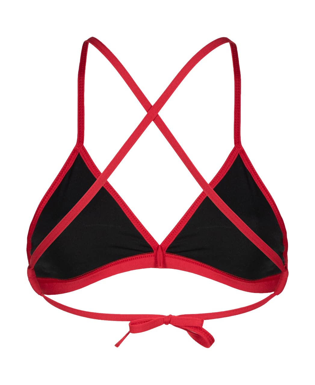 ARENA Women’s Team Solid Swim Top Tie Back Athletic Bikini Top Only Competitive Swimming Training Ladies Bathing Suit, Red/White, US Size 28