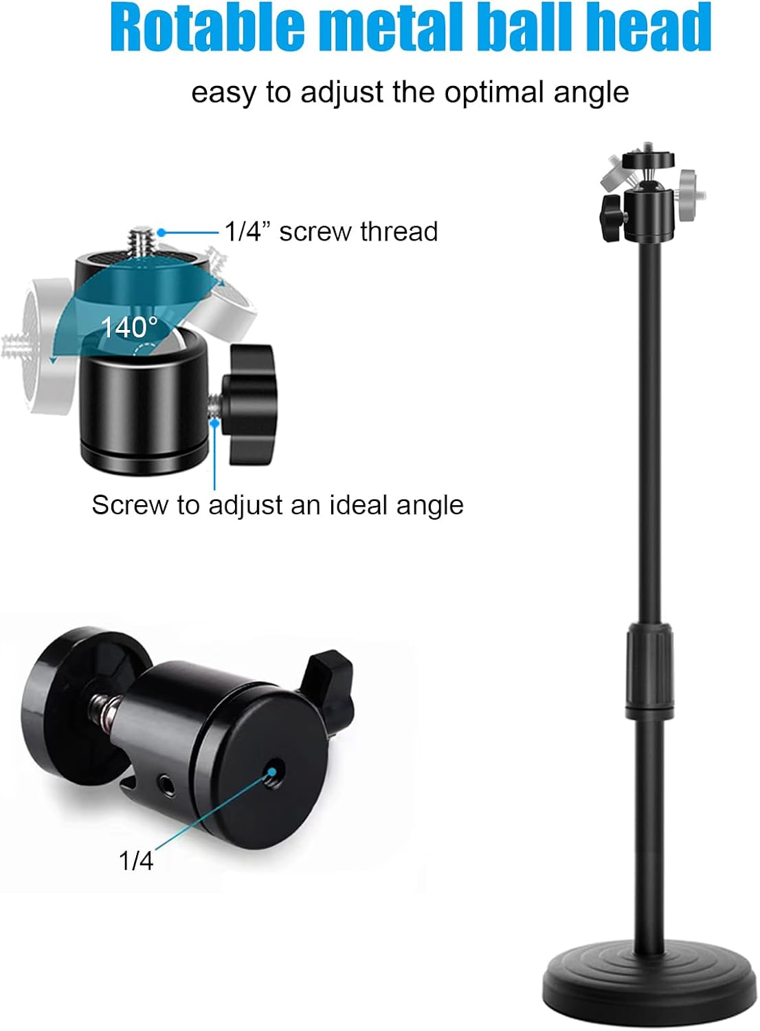 Khazylorr 22 Inch C920 C922 C925e C922x C930e C930 C615 Webcam Stand, Height Adjustable Webcam Mount Computer Camera