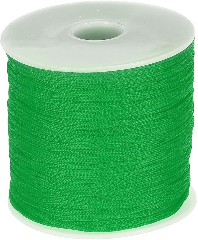MECCANIXITY 1/16 Inch Polypropylene Rope Braided Ropes, 328ft Nylon Rope Hollow Utility Cord for Clothesline, Camping, Hiking, Outdoor, Green