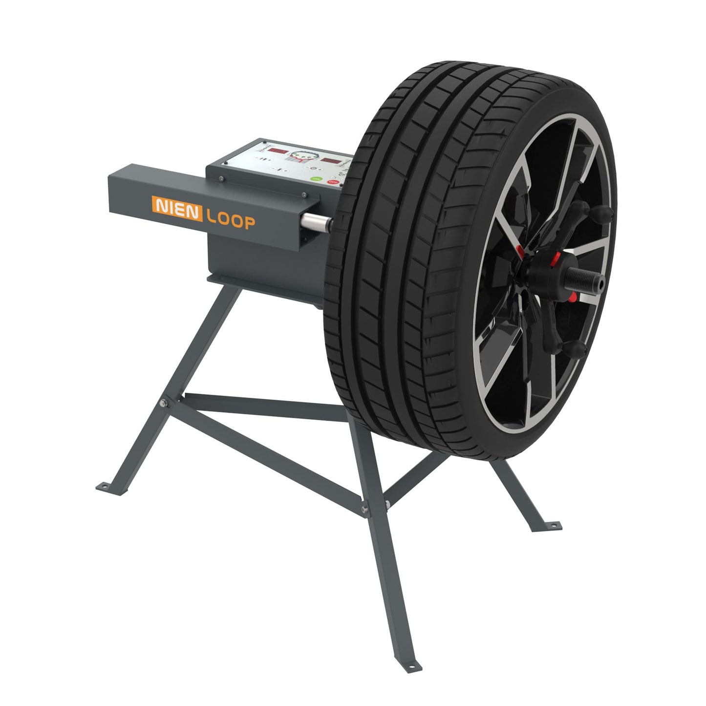 Nienloop Simple Wheel Balancer Machine, with Automatic Measurement Gauge, for Wheel Balancing, Manual Operation, Charged by USB