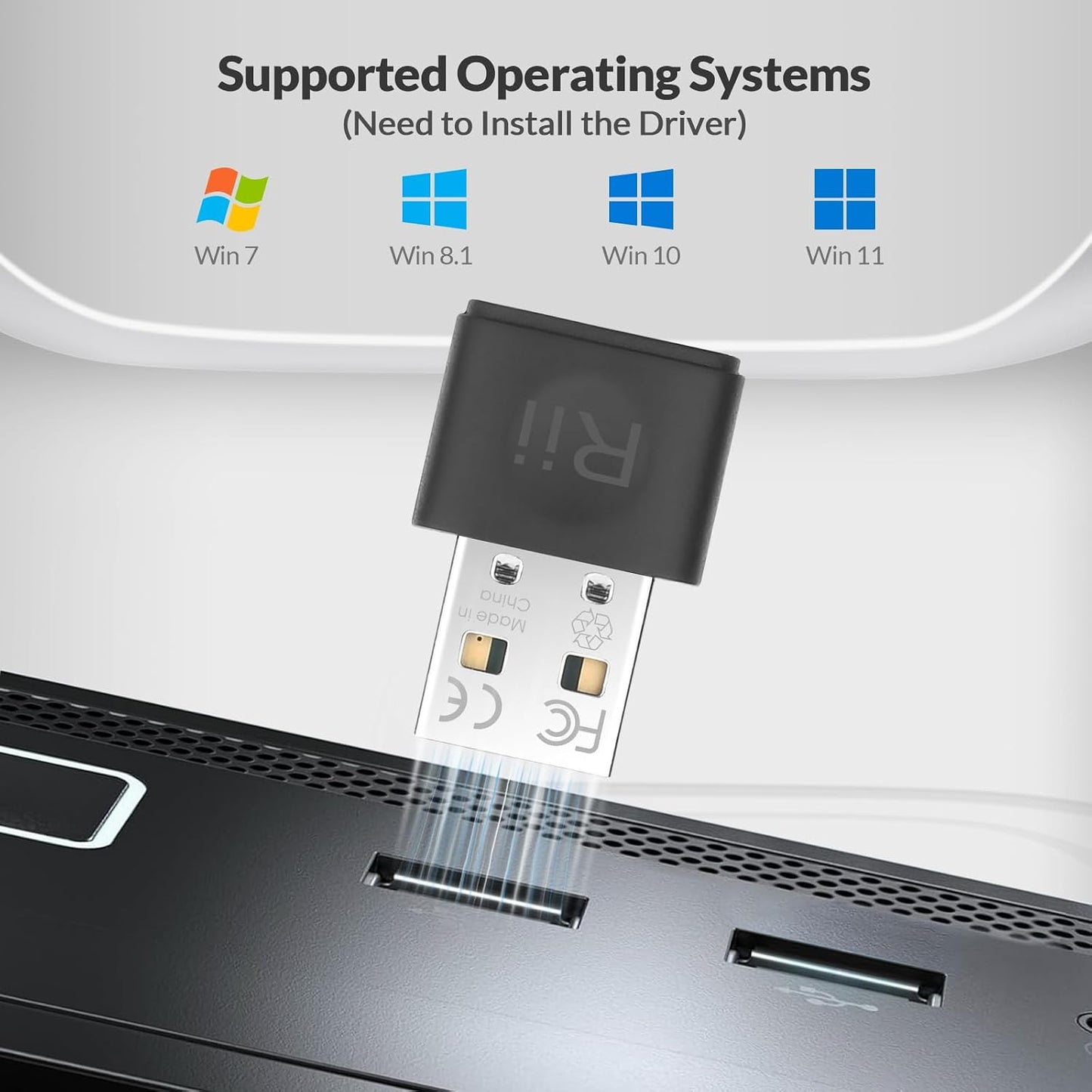 Rii 5.4 7/8.1/10/11,Bluetooth USB Bluetooth Adapter for Win Receiver & Transmitter