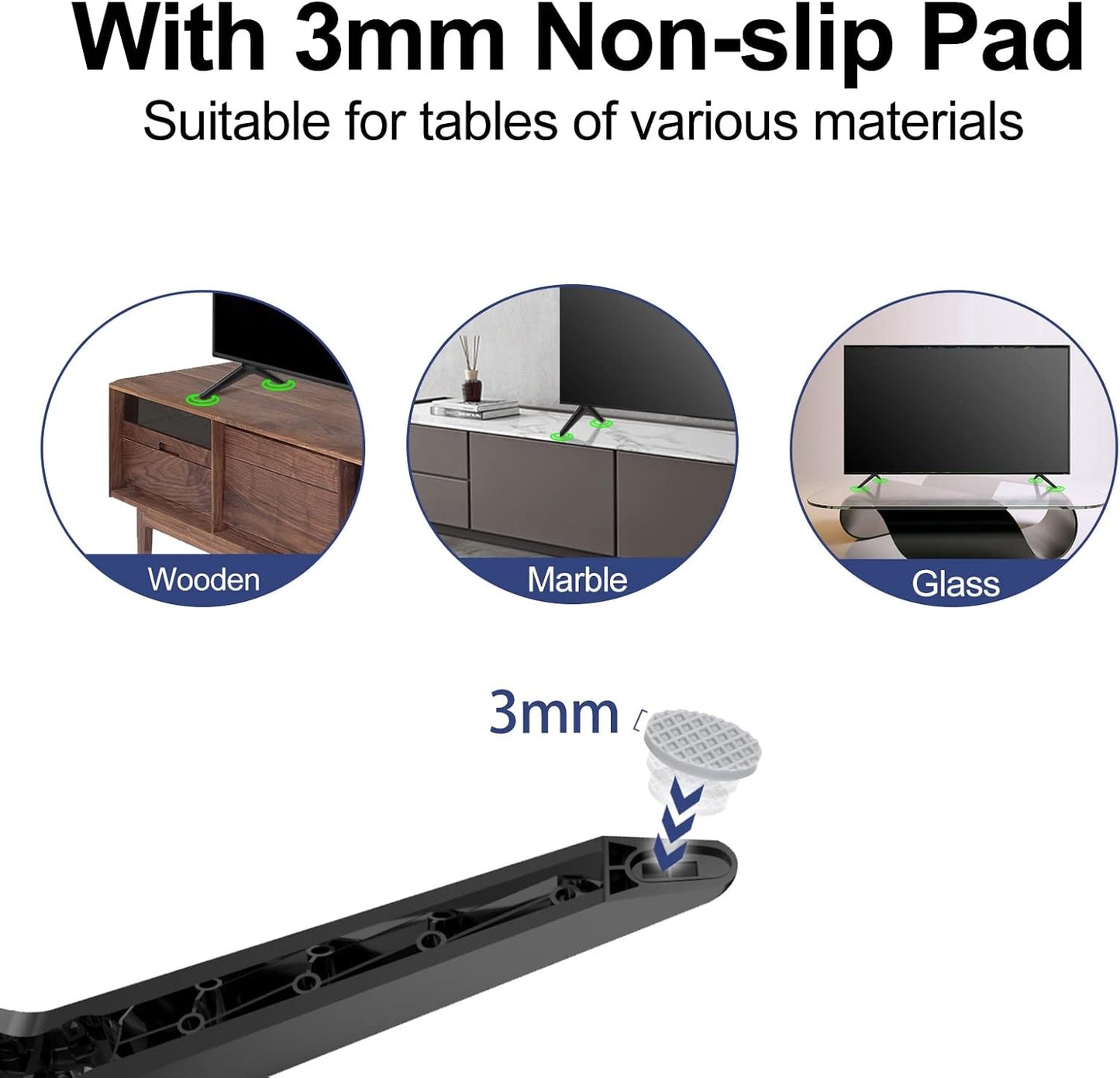 Yaotieci 28" 32" 40" 43" 49" 50" 55" 65 inch Set Upgraded Base Stand for TCL Roku TV Legs, TV Legs for TCL Roku TV