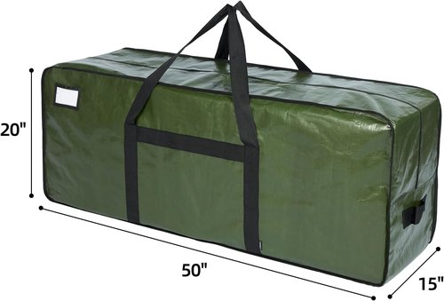 HOMEST Christmas Tree Storage Bag - Fits 4.5-7ft Artificial Trees | Zippered with Reinforced Handles, Green