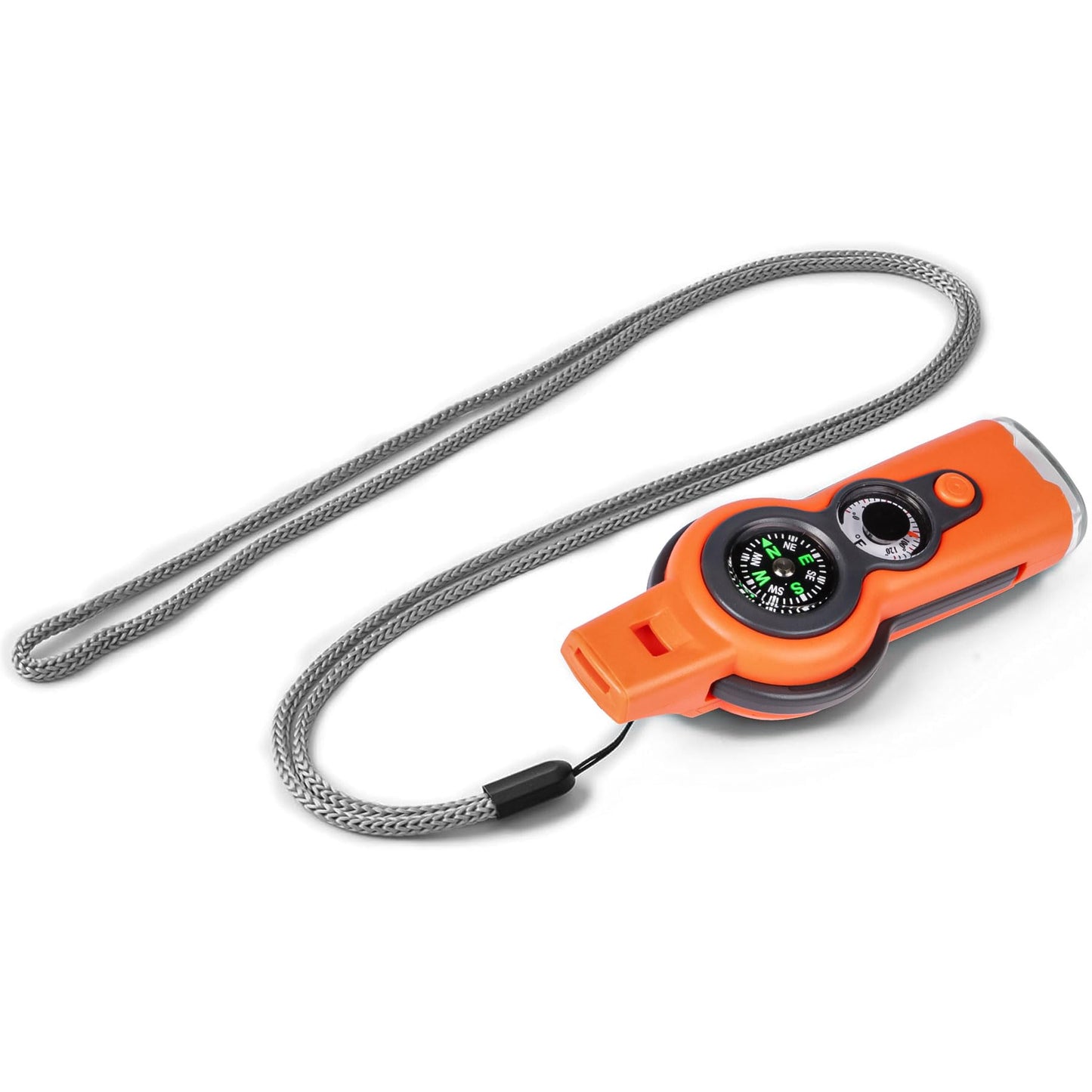 Emergency Survival Function Whistle, Outdoor Multifunctional Tool Safety Whistle with Lanyard, Ideal for Kayaking, Boating, Hiking, Camping, Climbing, Hunting, Fishing, Rescue Signaling(Orange)
