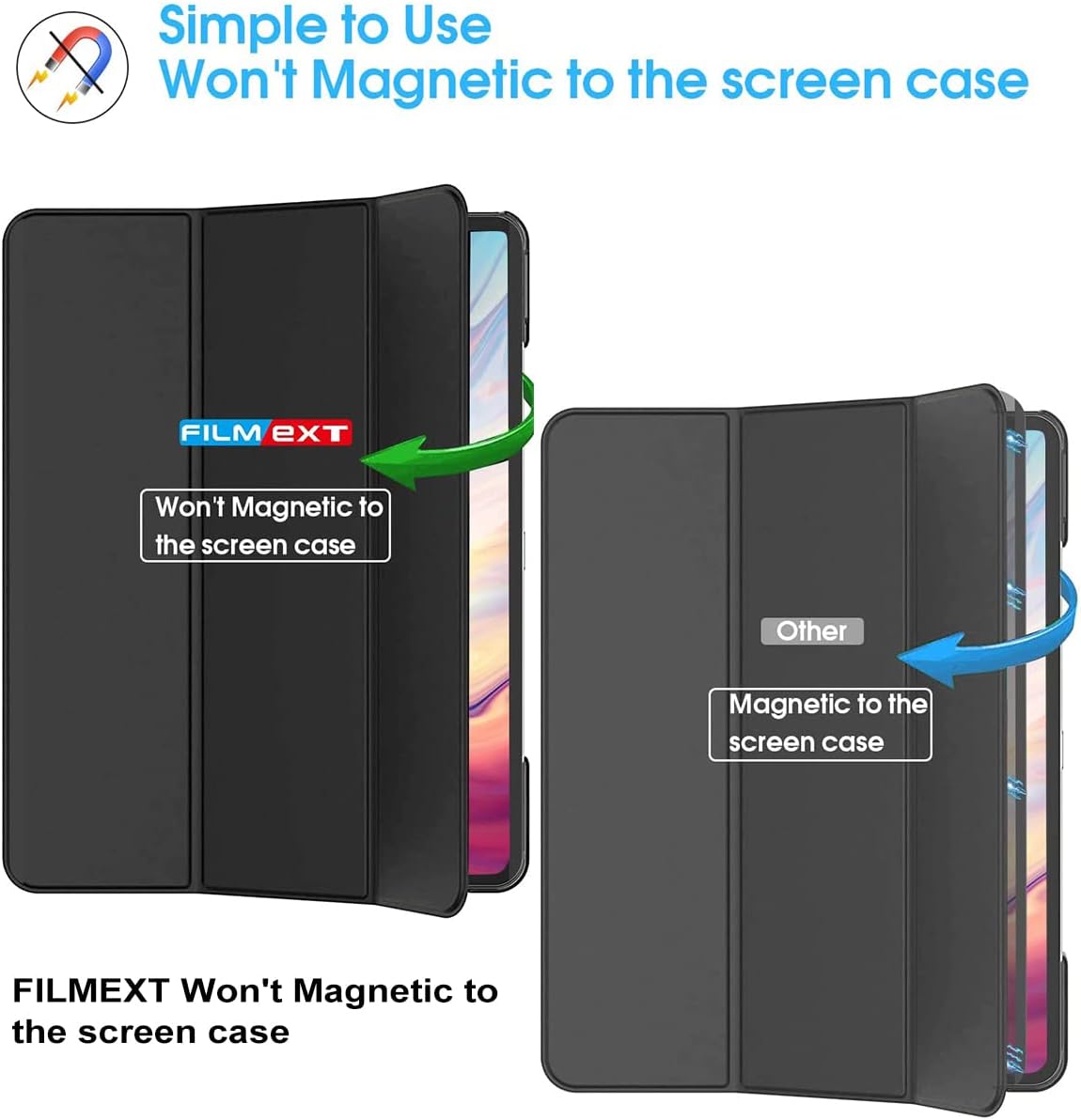 12.9 M1 M2 2022 2021 2018, 12.9" 6th 5th 4th 3rd, FILMEXT Magnetic iPad Pro Privacy Screen Protector Removable