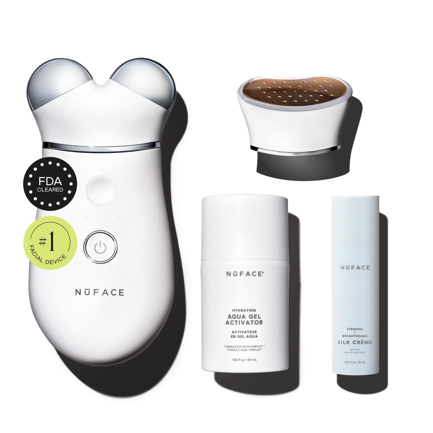 NUFACE Trinity+ Facial Massager + LED Red Light Therapy - Wrinkle Reducer, Skin Tightening & Lifting for Neck, FDA-Cleared - Enhances Radiance, Reduces Fine Lines - Microcurrent Facial Device