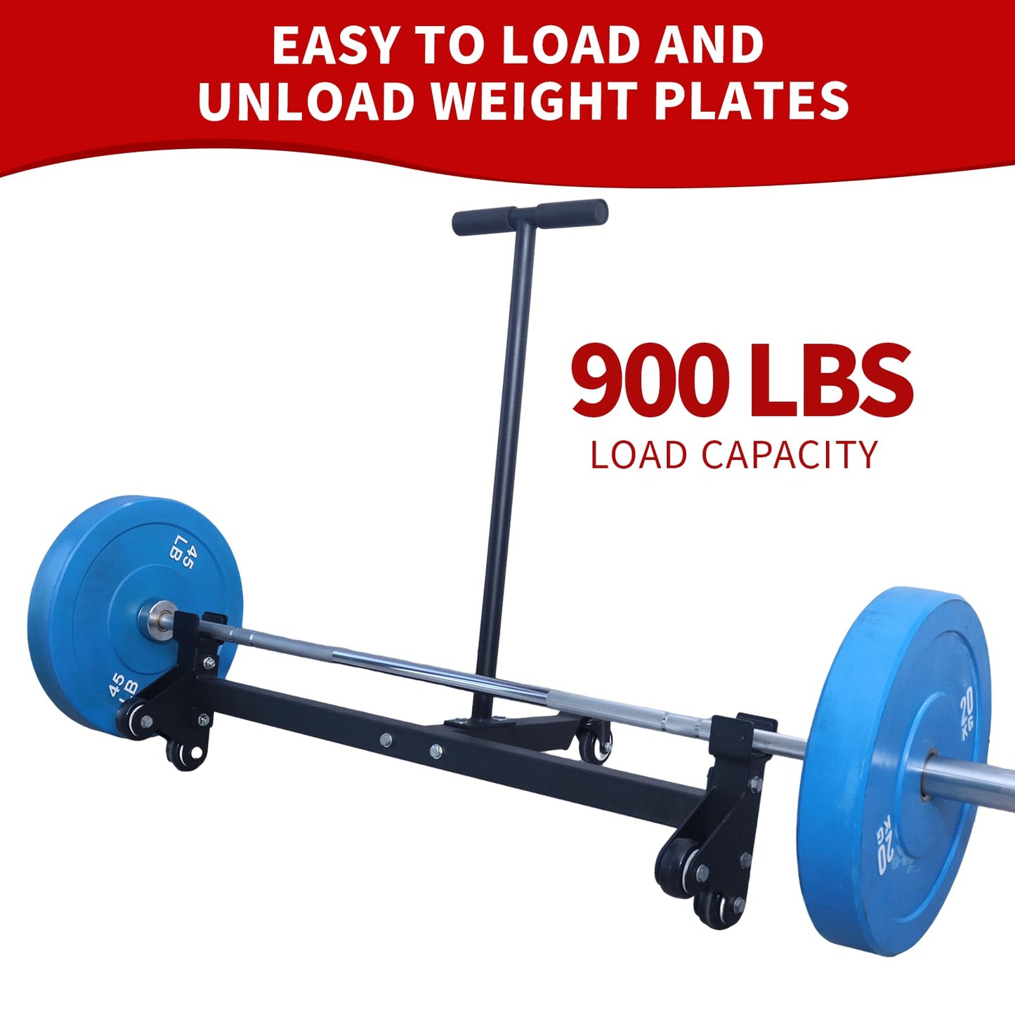 Deadlift Jack Barbell Stand with Wheels 900lb Capacity Convenient to Replace Weight Plates for Deadlift Weightlifting Training,CrossFit & Home Gym