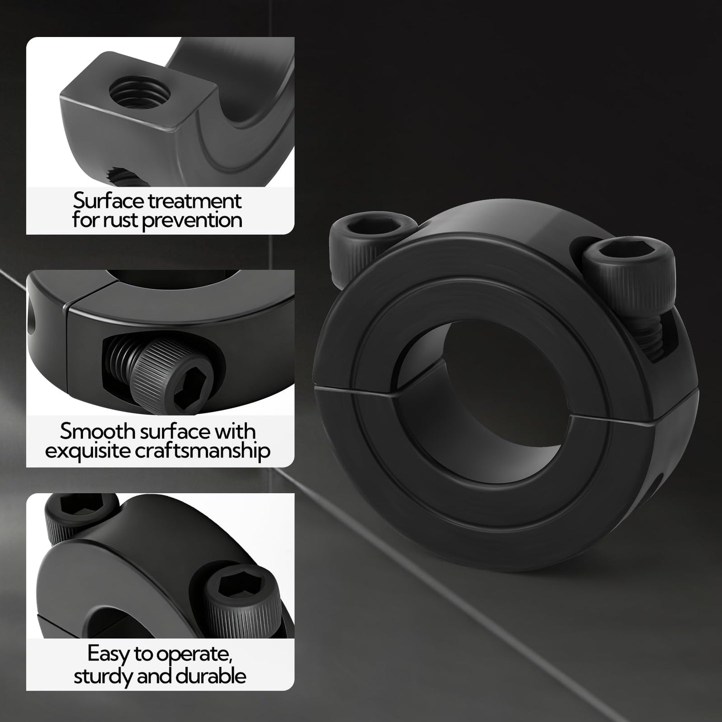 GAGIRA 6 Pcs 1" Split Collar, Split Collar Clamp, Clamp-on Shaft Collars, Shaft Fixing Ring with Screws and Wrench