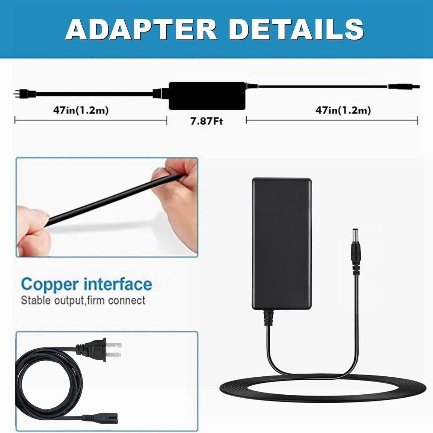 CJP-Geek VF09 VF09BB3 VF09WW3 AC/DC Adapter Charger Compatible with Verilux SmartLight LED Modern Floor Lamp Power
