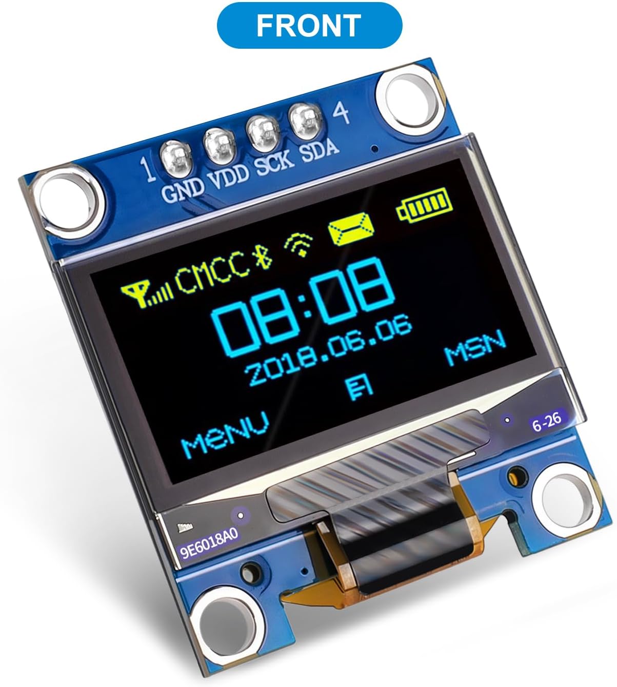 Meshnology 5 0.96 Inch 128x64 I2C SSD1315 ESP32 Pcs OLED Display Module Pixel IIC OLED Screen Driver Self-Luminous