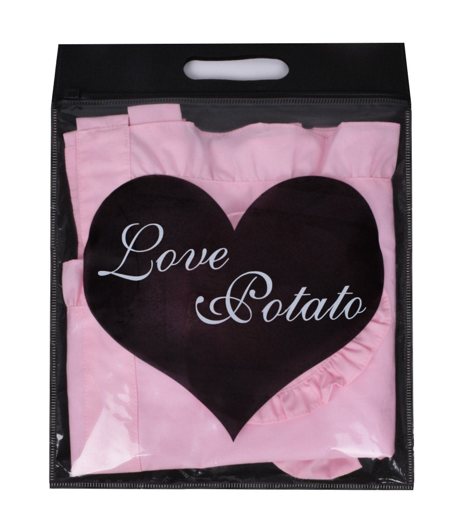 Love Potato Cute Girls Bowknot Lady's Kitchen Restaurant Women's Cake Apron Fashion Funny Aprons for Christmas Gift (Pink)