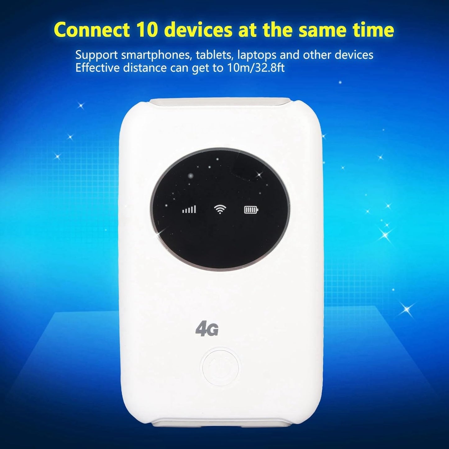 Yoidesu 5G 300Mbps 3200mAh 10 Unlocked SIM Card Slot Portable Router LTE USB Modem, Battery, Up to Devices, for Travel
