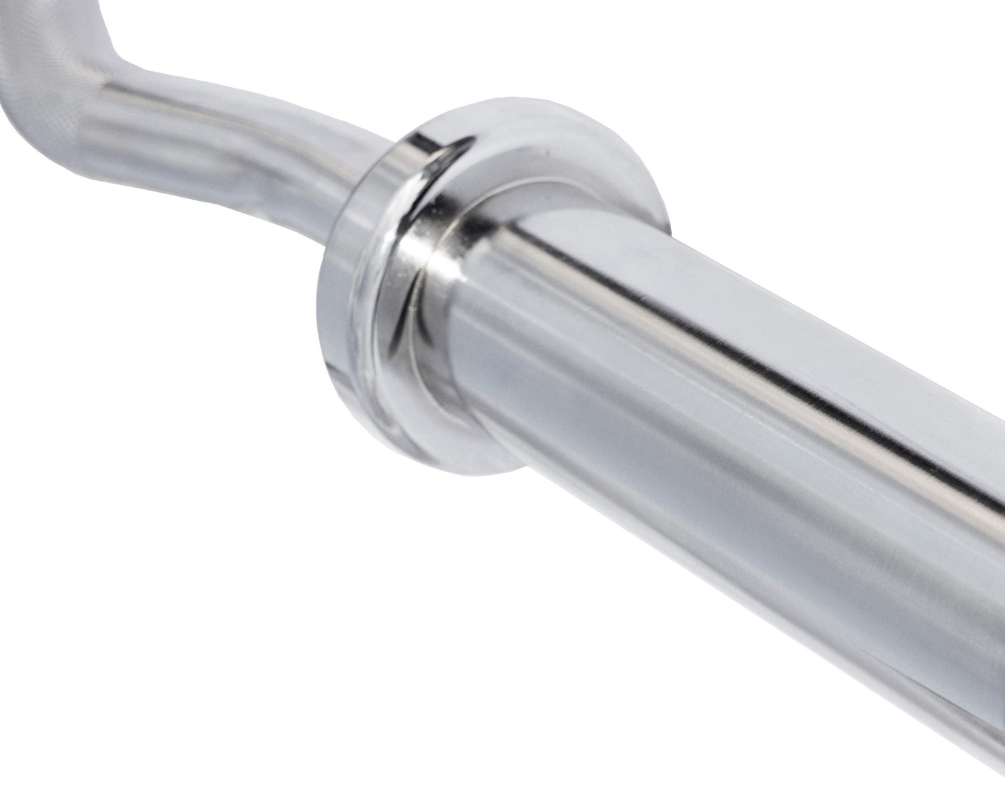 Signature Fitness Powergainz Standard Olympic Super Curl Barbell Curl Bar Threaded Curl Bar, 48 inch, Chrome