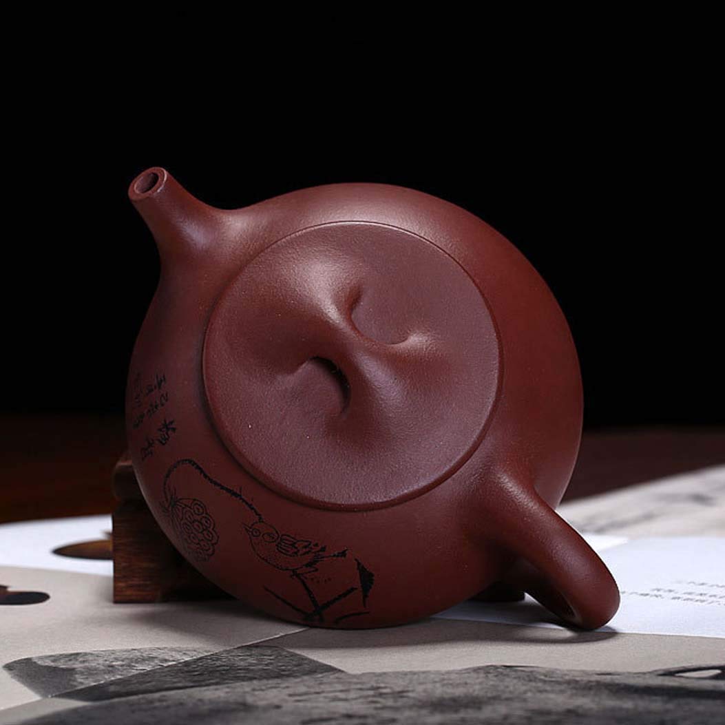 Yixing Clay Teapot 9oz Chinese Zisha Clay Shipiao Lotus Pot Purple Mud Kungfu Tea Set Kettle