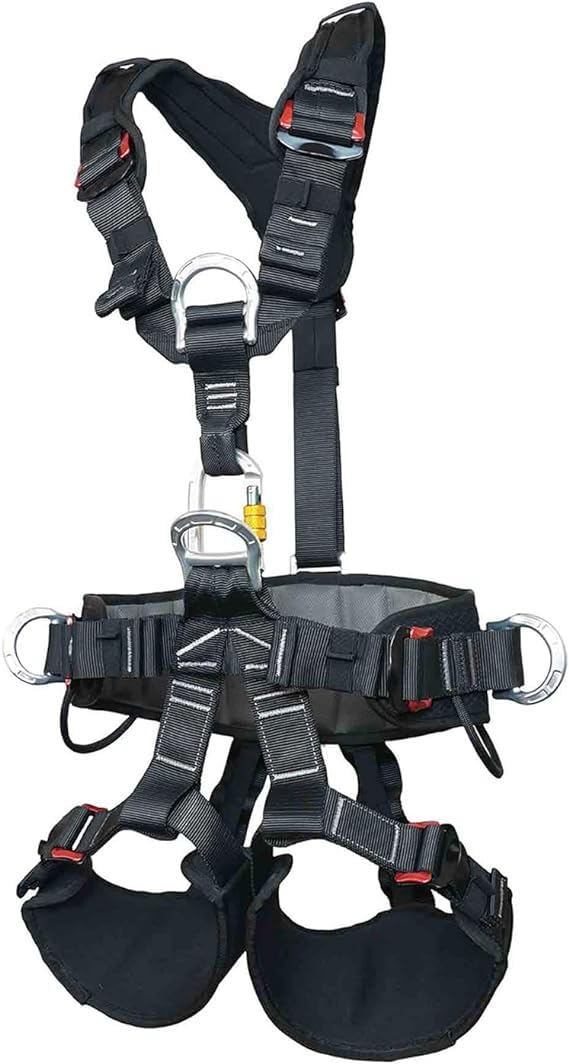 Full Body Climbing Harness, Thicken Widen Climbing Belts Safety Harness for Tree Climbing, Fire Rescue, Rappelling and Other Outdoor Adventure Activities