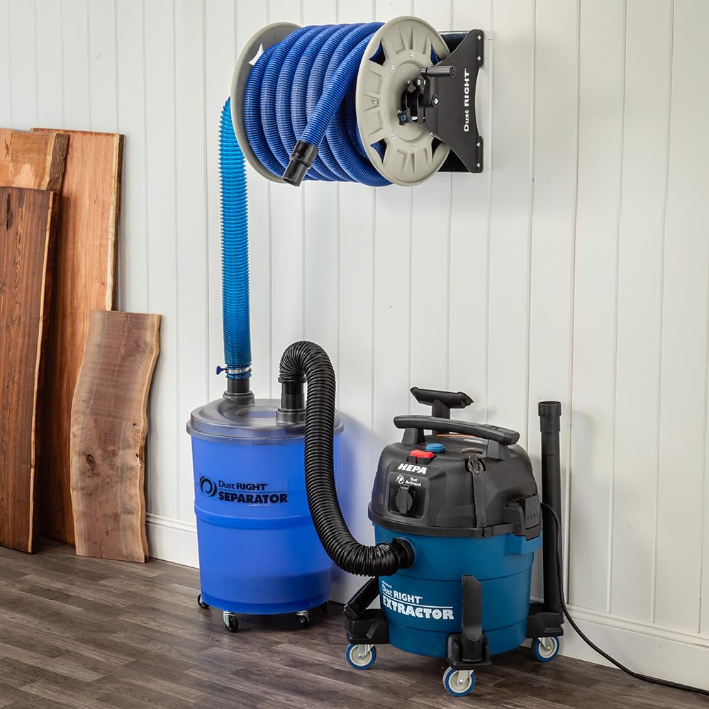 ROCKLER 9 Gal HEPA Dust Collector - Power Tool Activated Shop Dust Collection System for Dislodging Debris - Heavy Duty, Washable, & Portable Shop Vaccum to Capture Debris from Different Tools