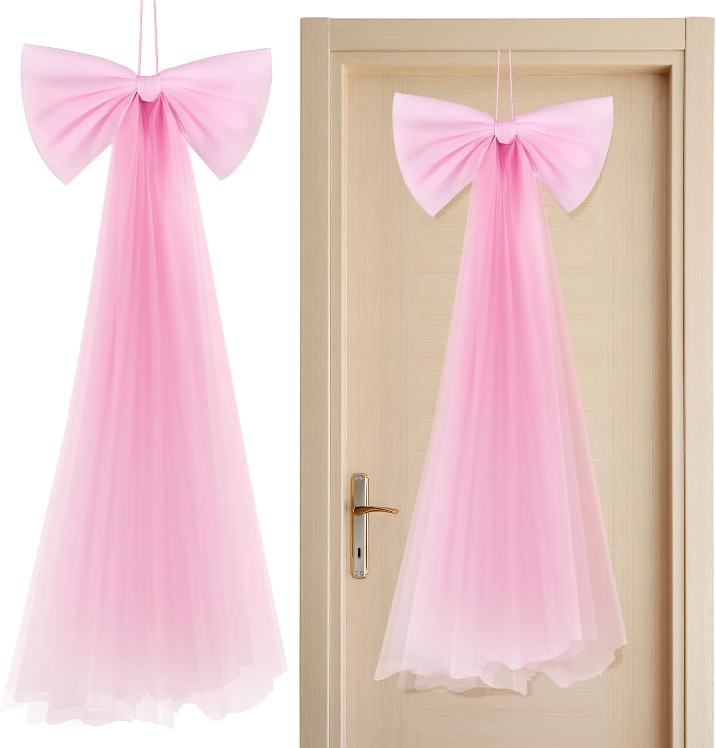 Zeyune Giant Pink Bow | 13.4 x 28.7 Inch Party Decoration for Birthdays, Weddings & Showers