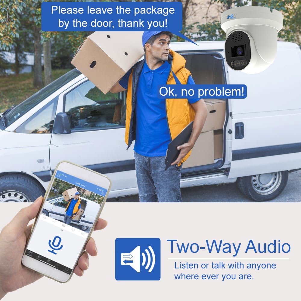 GW Security 32 Channel 12MP NVR UltraHD License Plate/Face Recognition NDAA & TAA Compliant Security Camera System with 32 x 5MP Outdoor & Indoor Color Night Vision Two-Way Audio PoE Turret Cameras