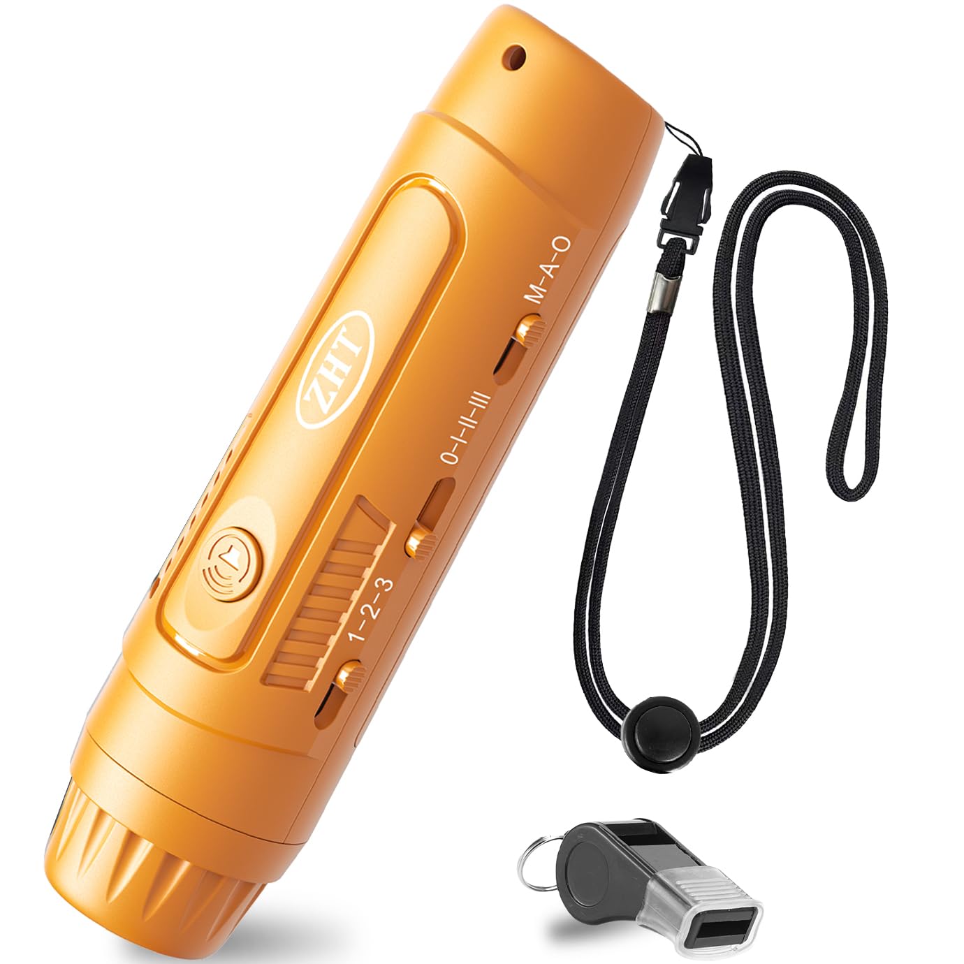 ZHT Electronic Whistle for Coaches, Referees, Teachers - 3 Tones & 3 High Volume, Battery Powered with Lanyard - Loud Sports Whistle for Volleyball Soccer, Outdoor Camping, Emergency Safety (Black)