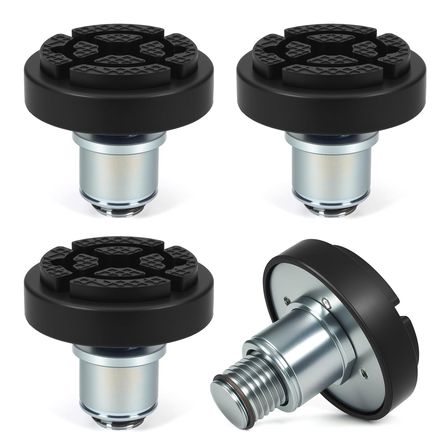 Atesilor 4pcs 50mm Screw Up Car Lift Adapter with Upgraded Rubber Lift Pads, 4-9cm Extension Car Lift Feet Tray for Car Lift Bridge Jack Stable Support, Fit for Rotary 2 Post Lift