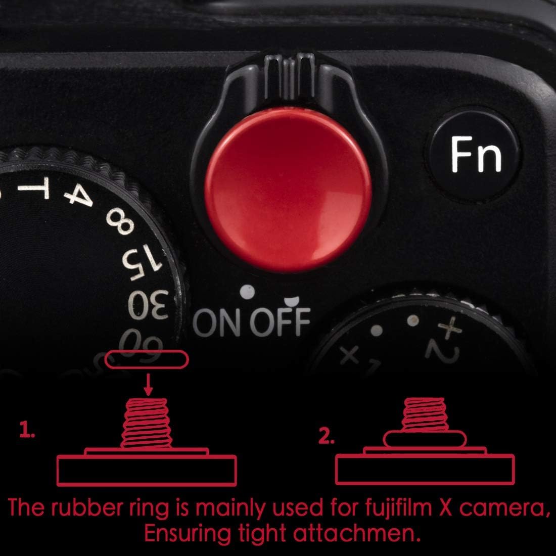 (2 Pack/Red) Soft Shutter Release Button High-end Concave Camera Shutter Button