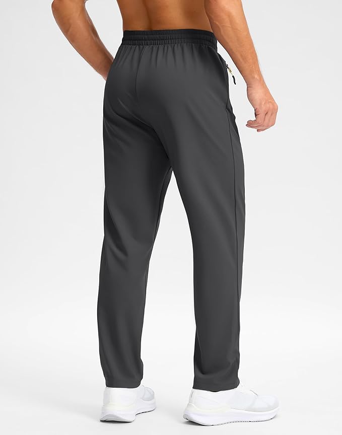 Pudolla Men's Lightweight Hiking Pants Quick-Dry Outdoor Sweatpants with Zipper Pockets for Casual Travel Athletic Workout