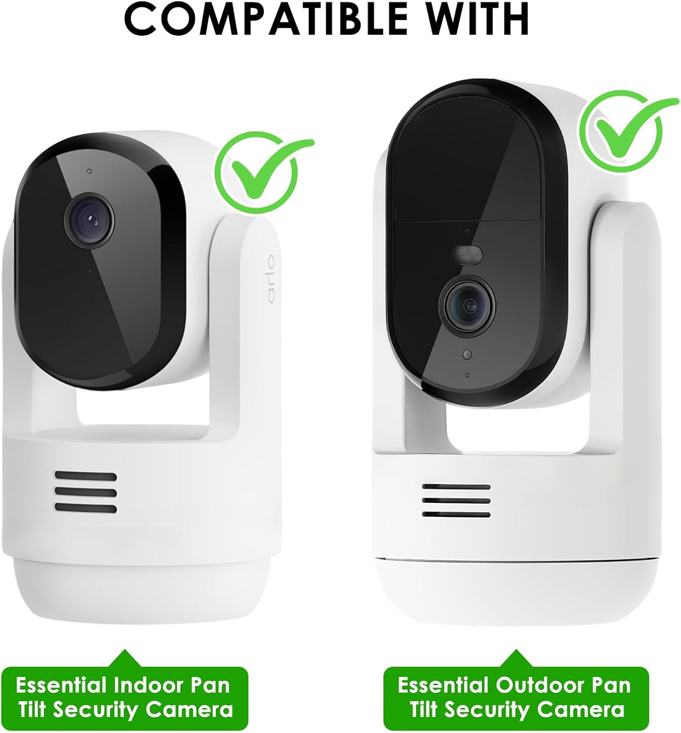 2Packs 300 360 Adjustable Corner Mount Bracket for Arlo Essential Indoor /Outdoor Pan Tilt Security Camera, Metal Wall