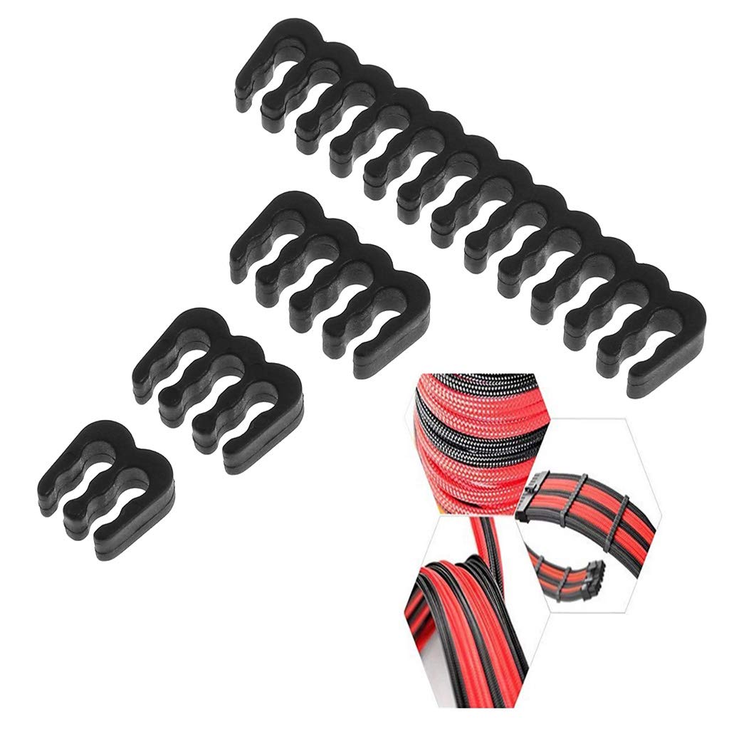 Rooyar 2.5-3.2mm 4/8/6 /24Pin PP Cables Comb Clamp Clip Dresser for PC Power Cables Wiring for PC GPU Collect Clips