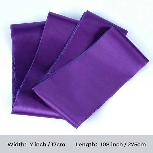 Babenest Satin Chair Sashes - 30 Pcs Upgraded Chair Ribbons & Bows for Weddings & Events | Purple