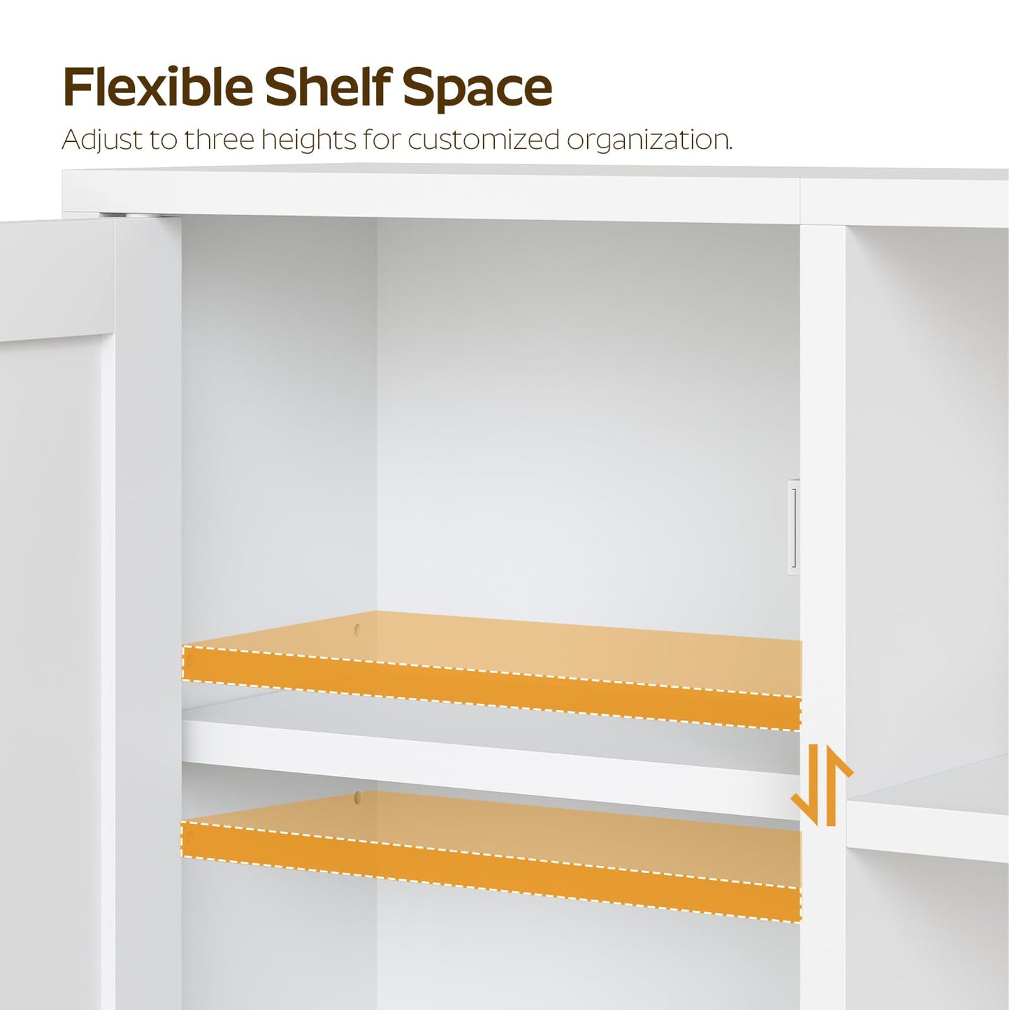 YATINEY Medicine Cabinet, Bathroom Wall Cabinet with Towel Bar, Over The Toilet Storage Cabinet with Adjustable Shelf and Open Partition, for Bathroom, Laundry Room, Living Room, Kitchen, White