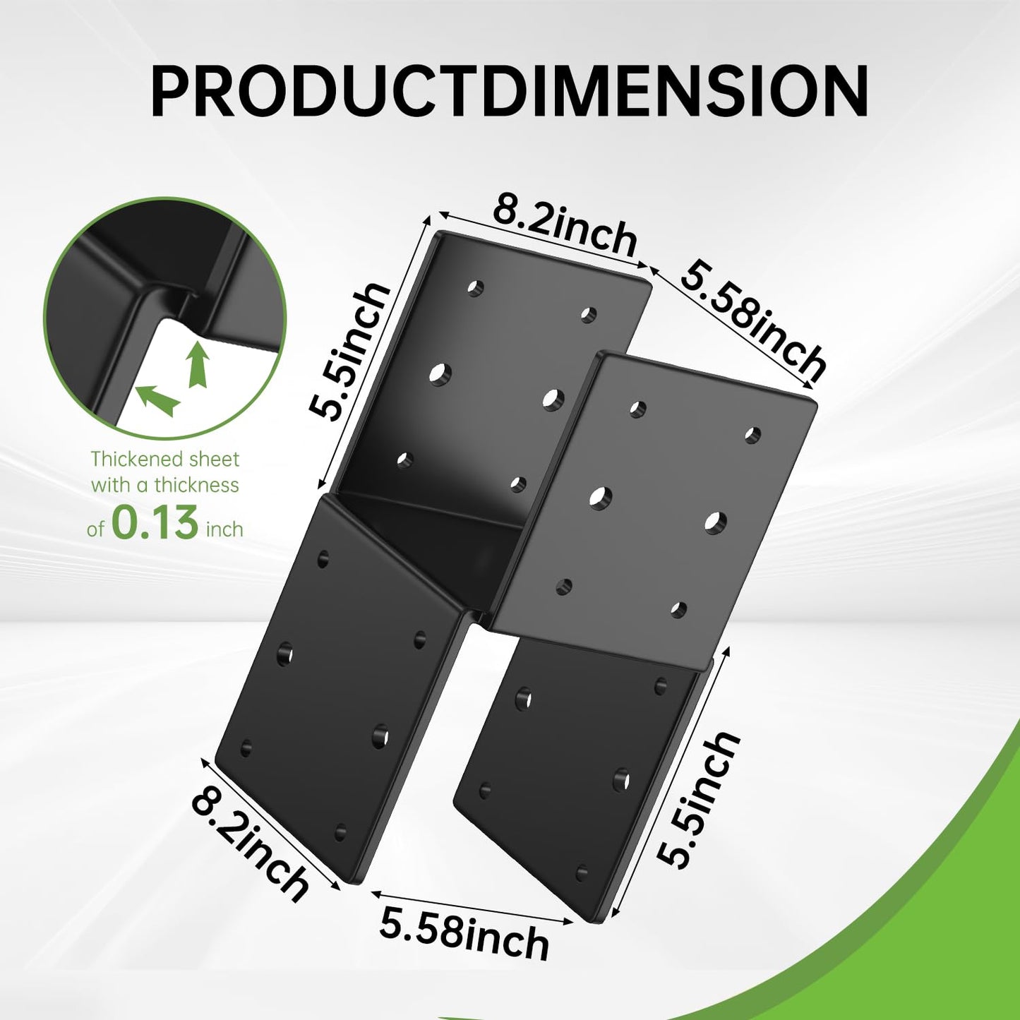4 Pack 4x4 Heavy-Duty Post Caps Tie Bracket(Actual 3.5"x3.5"), High-Carbon Steel Wood Beam Support, Beam-Hanging Fixtures,Steel Post Anchor Connector, for Gazebo, Deck & Porch Post to Beam(Black)