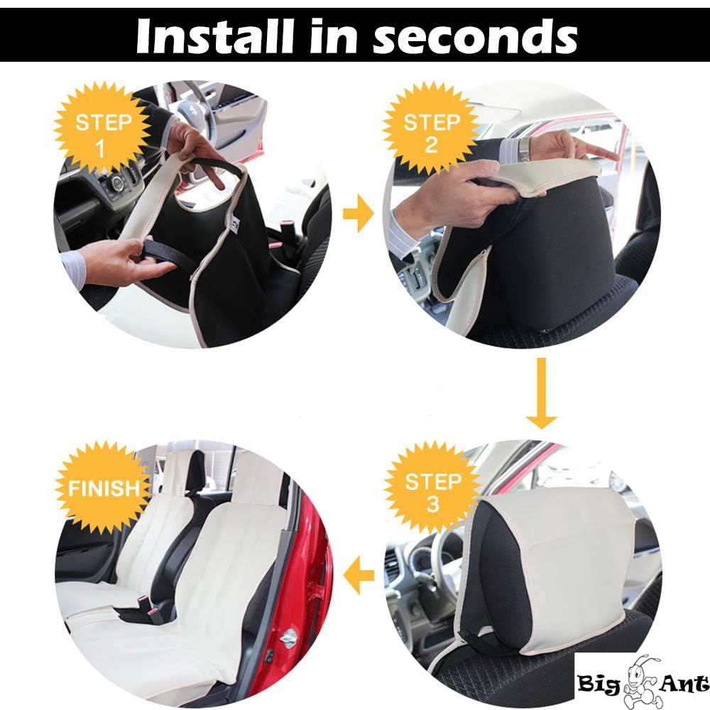 Big Ant Neoprene Waterproof Car Seat Cover, Sweatproof Auto Front Seat Protector for Post-Workout Gym, Running, Beach & Pets, Universal Non-Slip Fit for SUV/Truck, Won't Stick to Skin (Black, 1 PC)