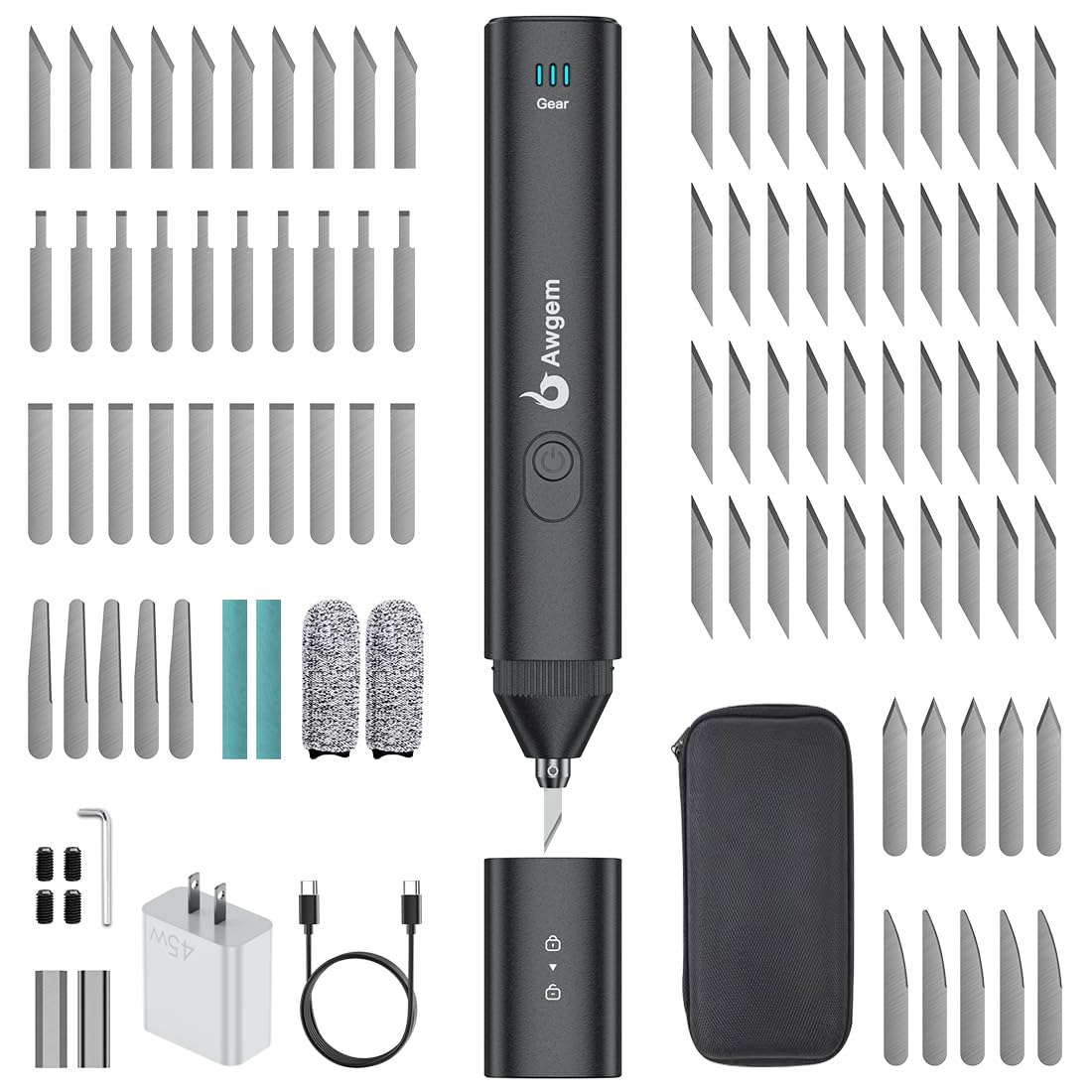 Ultrasonic Cutter Knife,40kHz Vibration & 40W,2in1 Ultrasonic Cutter & Polisher,Auto Power Adjustment,3 Cutting Powers For 3D Printing,Model Mods & DIY